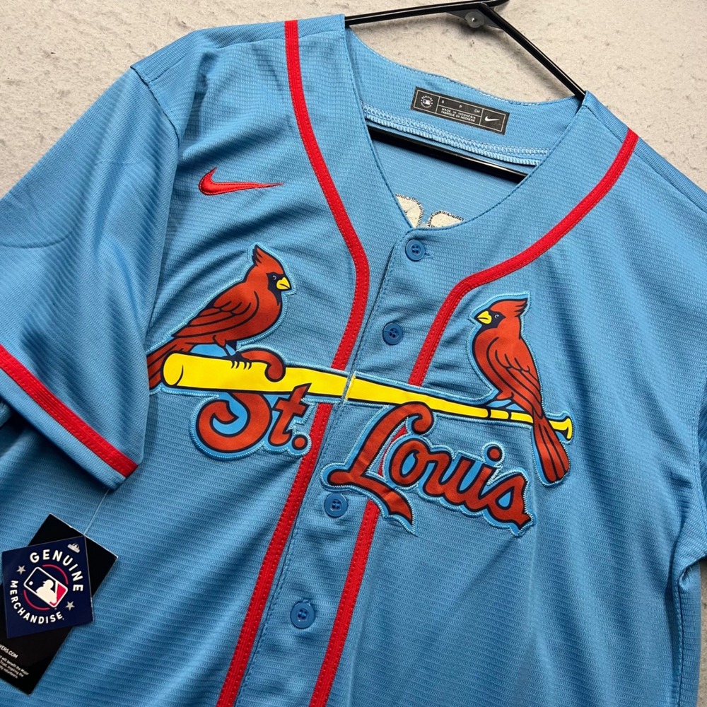 Nike St. Louis Cardinals Paul Goldschmidt 46 Blue Baseball Jersey Mens Small NWT